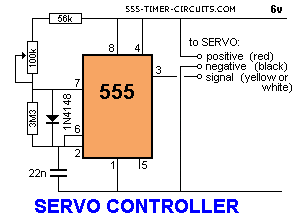Servo Motor Driver Circuit 555 Timer