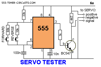 Servo motor control using 555 timer ic data sheet